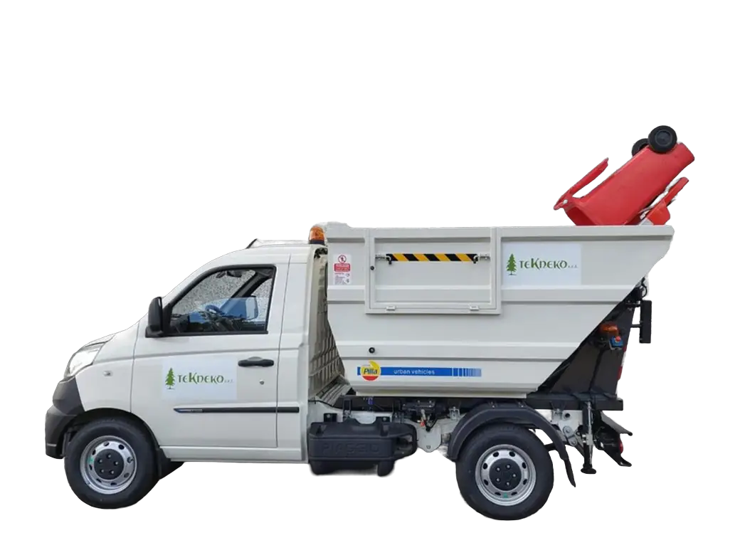 Piaggio Porter NP6: Kippwanne mit Tonnenlifter